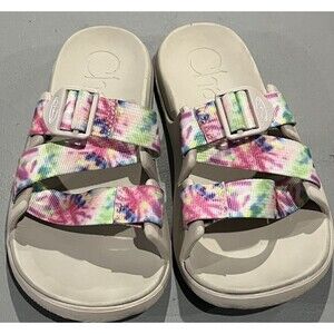 Women’s Chaco Chillos Tie Dye Slides Sandals Beach Sz 7